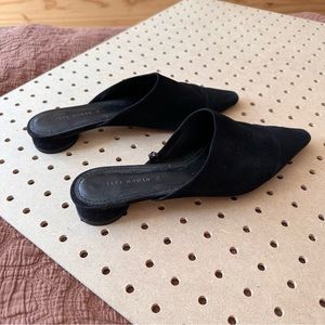 Zara Black Mule Sandals with Round Heel